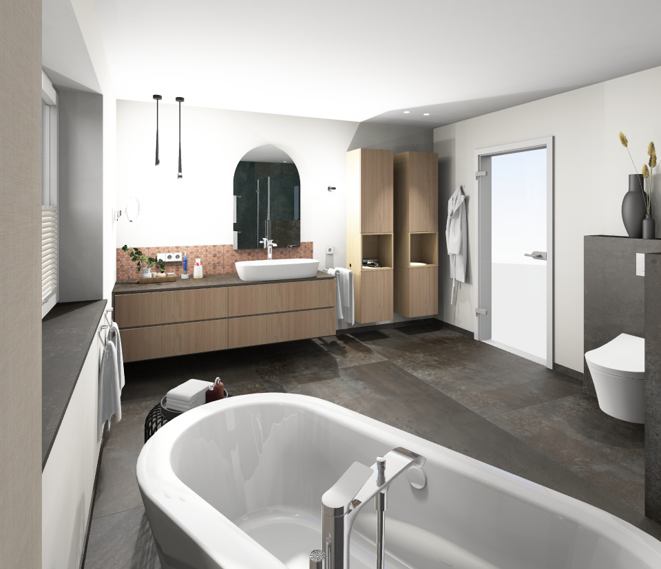 Wannenbad mit Dusche Planung
