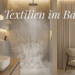 blog009 textilien im badezimmer, harmonische badezimmereinrichtung, mit polstersessel und gardinen, stoff, vorhang